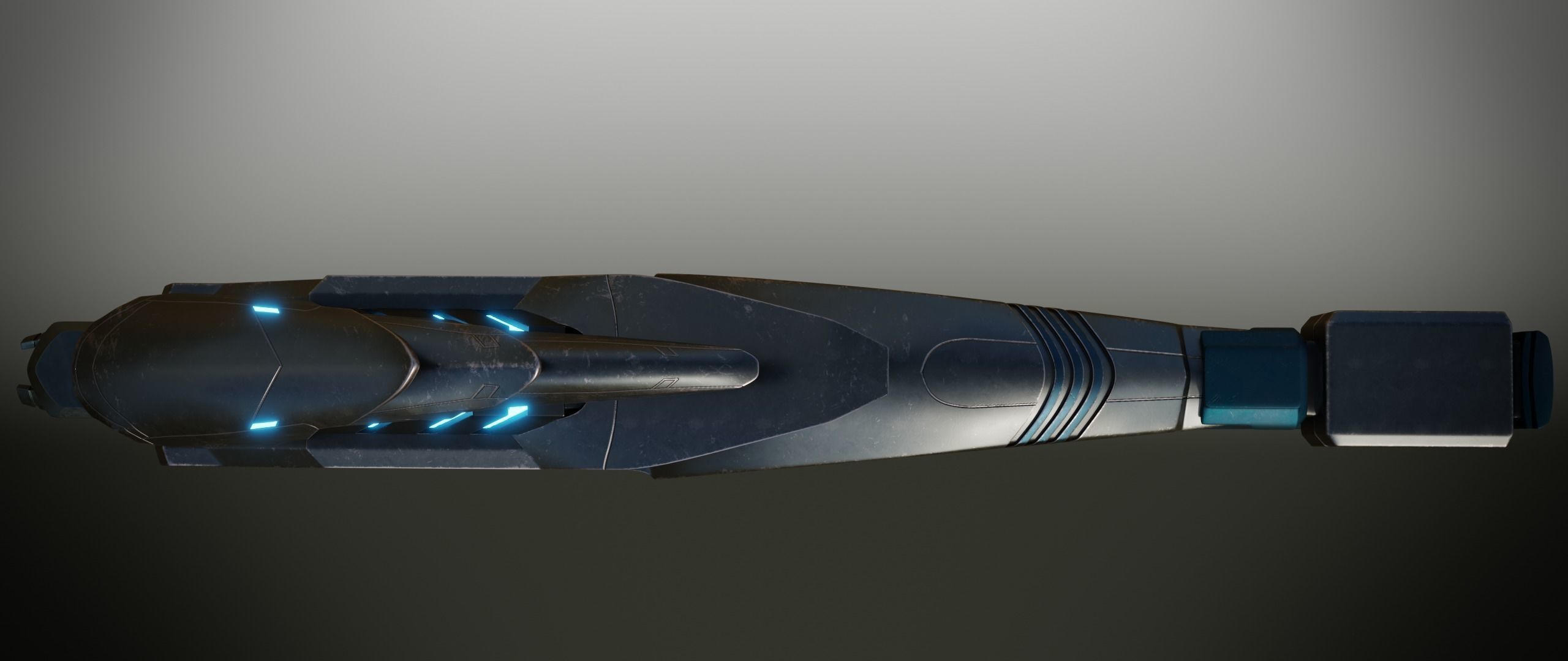 Futuristic Rifle Low-poly 3D model_6