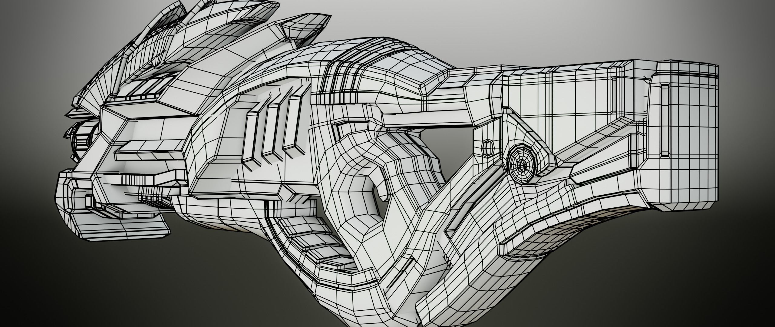 Futuristic Rifle Low-poly 3D model_13