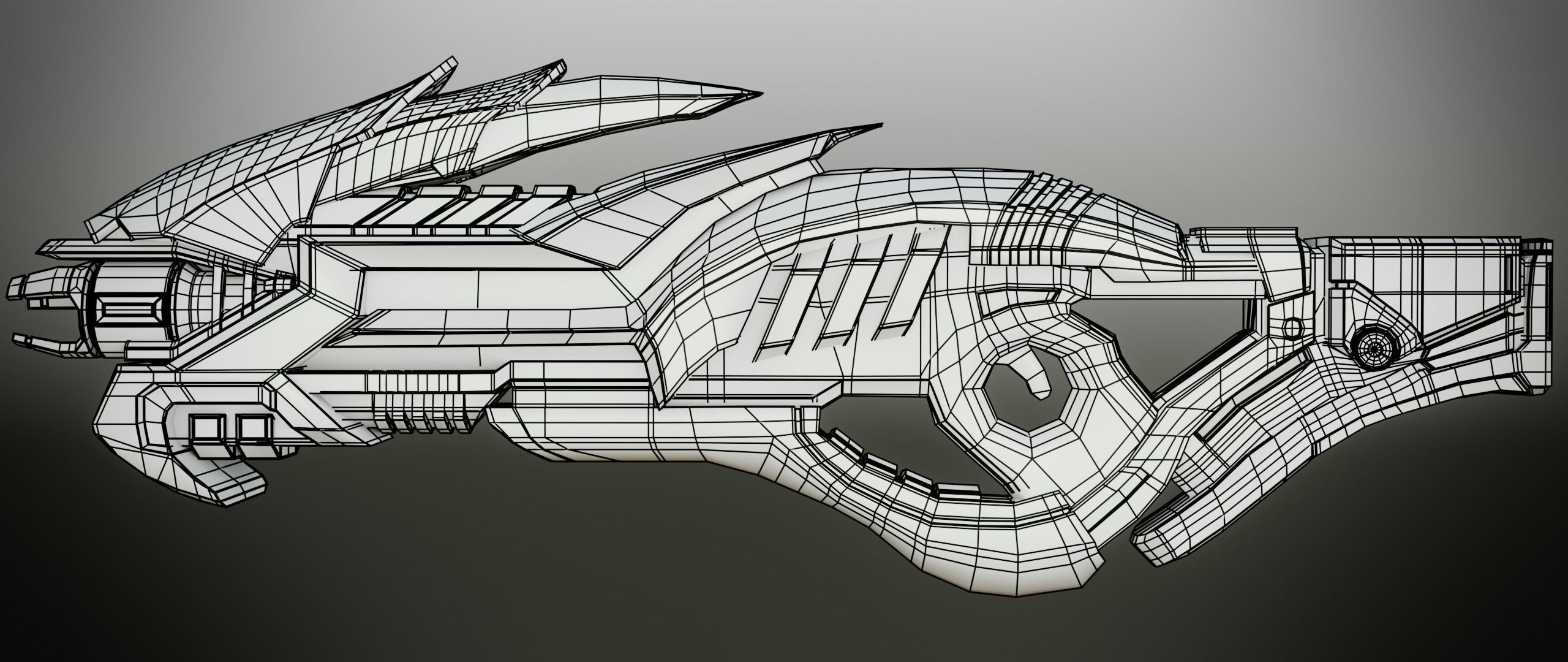 Futuristic Rifle Low-poly 3D model_12