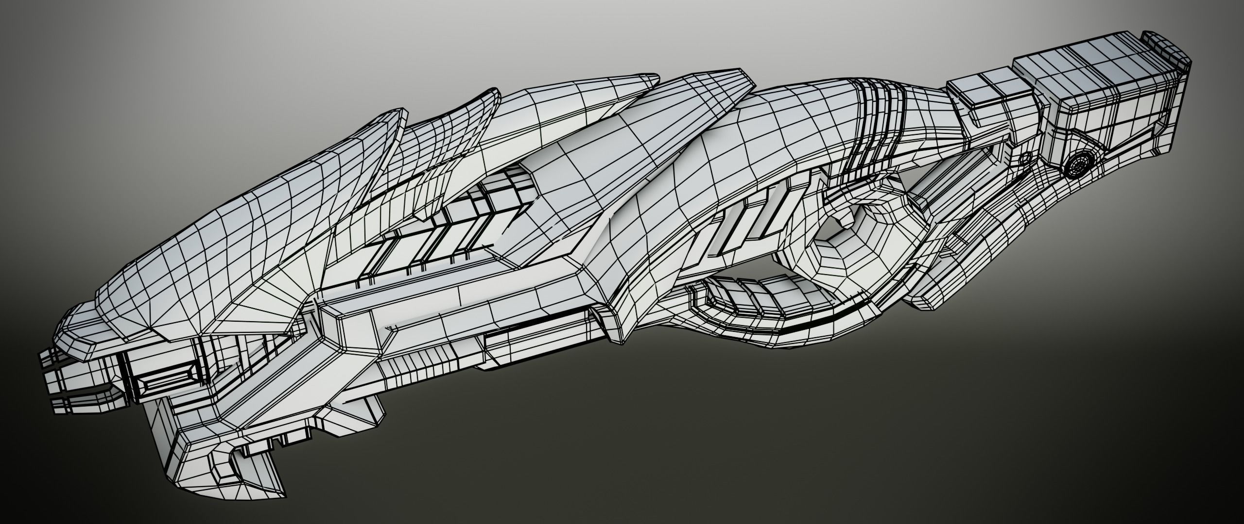 Futuristic Rifle Low-poly 3D model_11