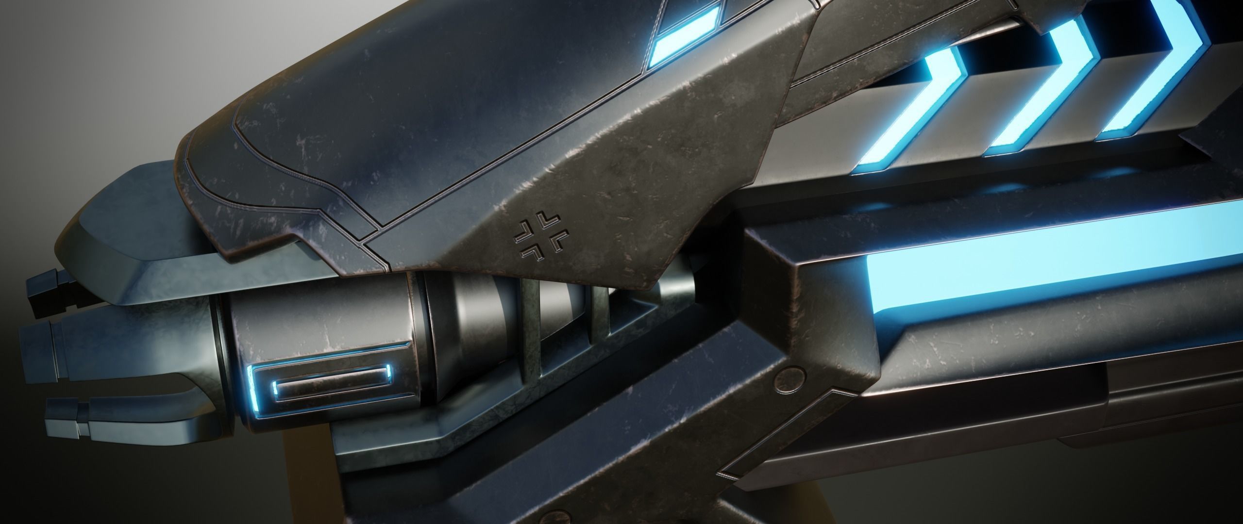 Futuristic Rifle Low-poly 3D model_8