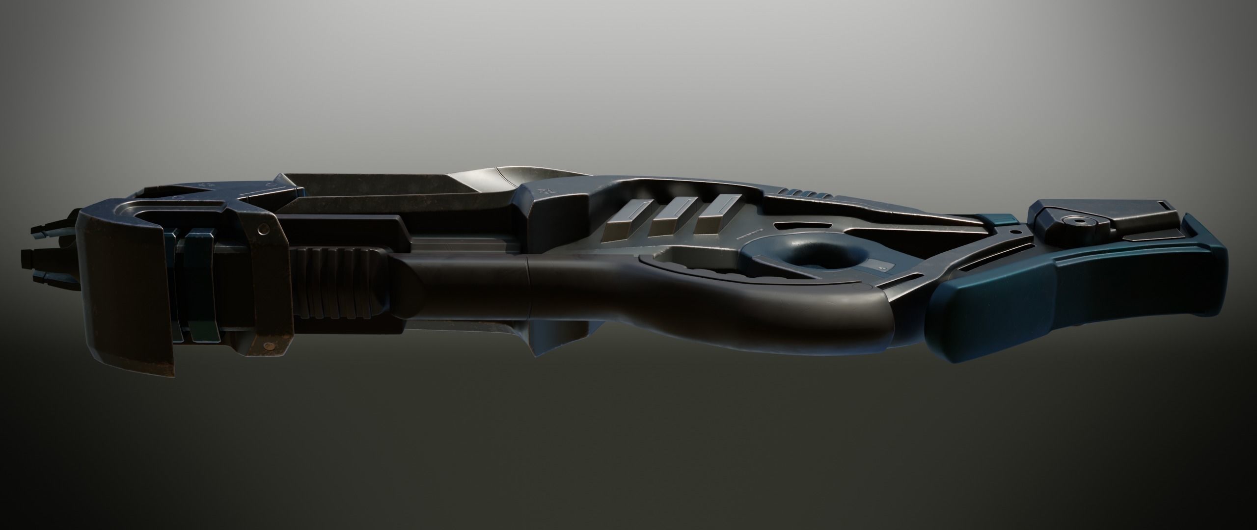 Futuristic Rifle Low-poly 3D model_7