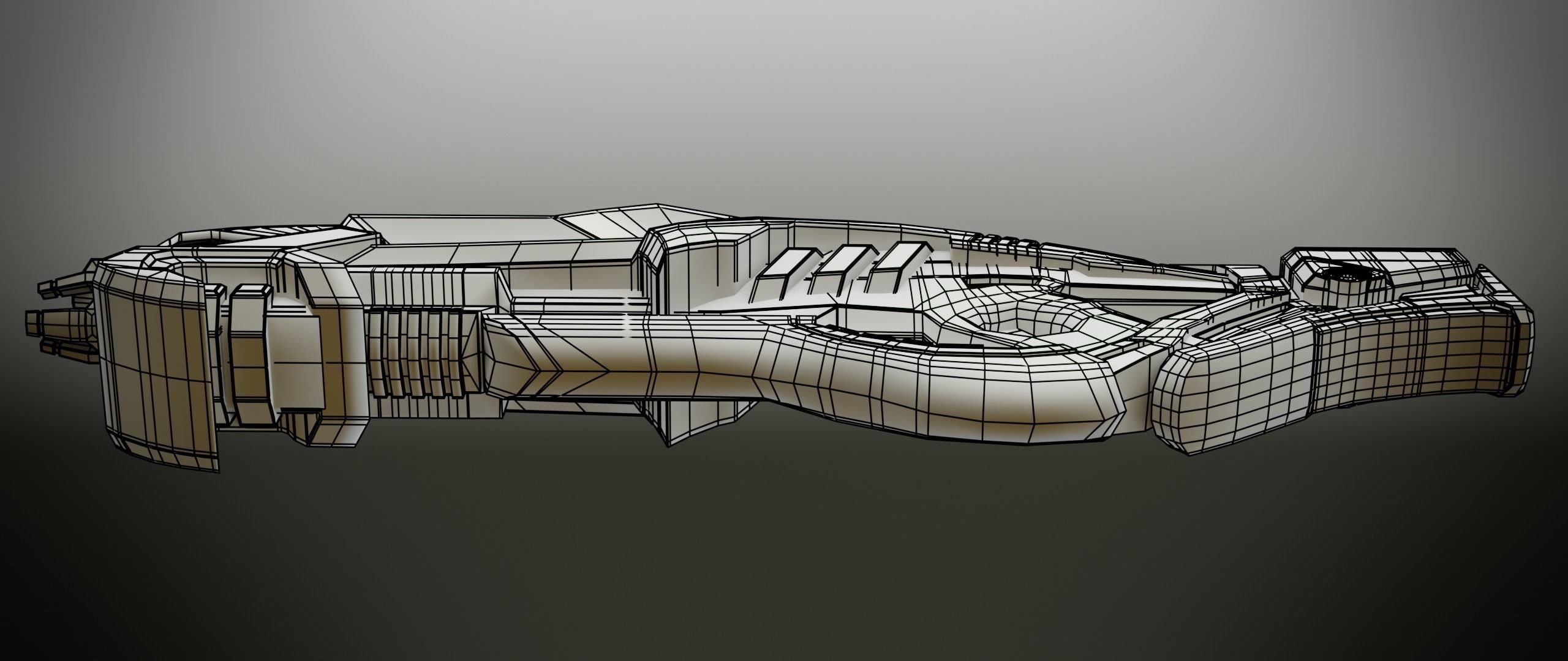 Futuristic Rifle Low-poly 3D model_15