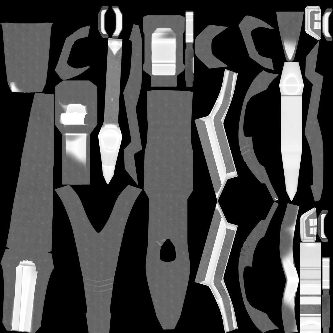 Futuristic Rifle Low-poly 3D model_19