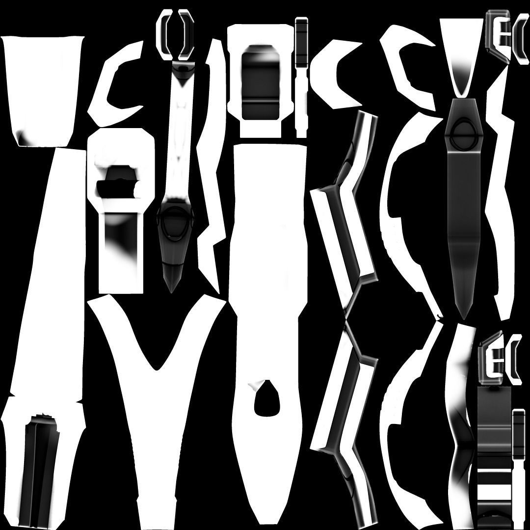 Futuristic Rifle Low-poly 3D model_18