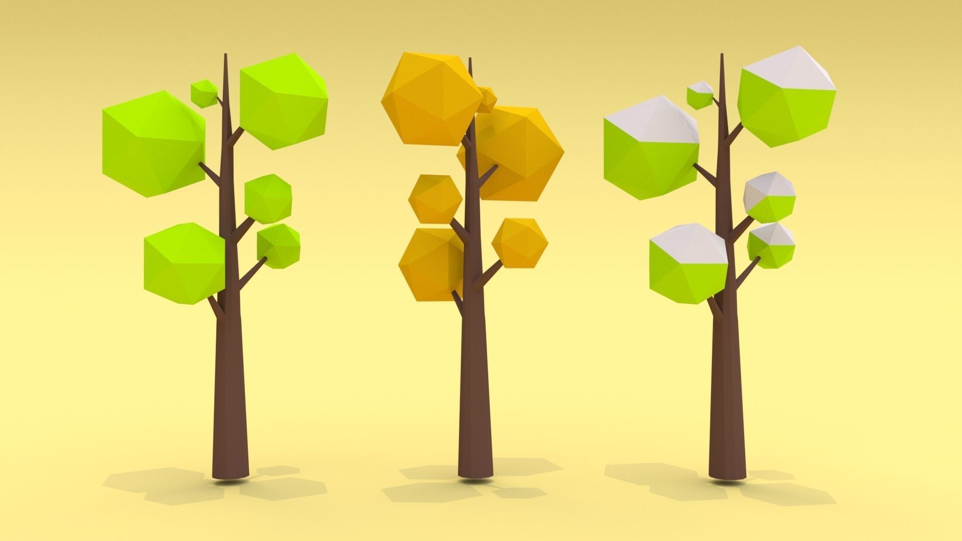 Trees Pack - 03 Low-poly 3D model_12