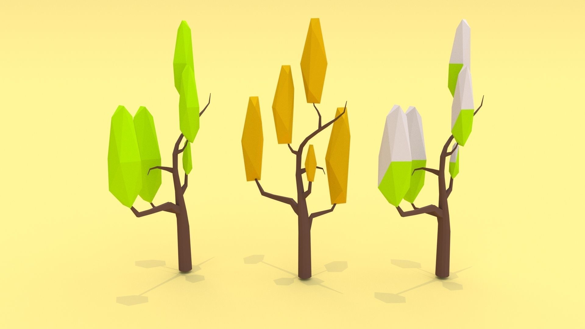 Trees Pack - 03 Low-poly 3D model_14