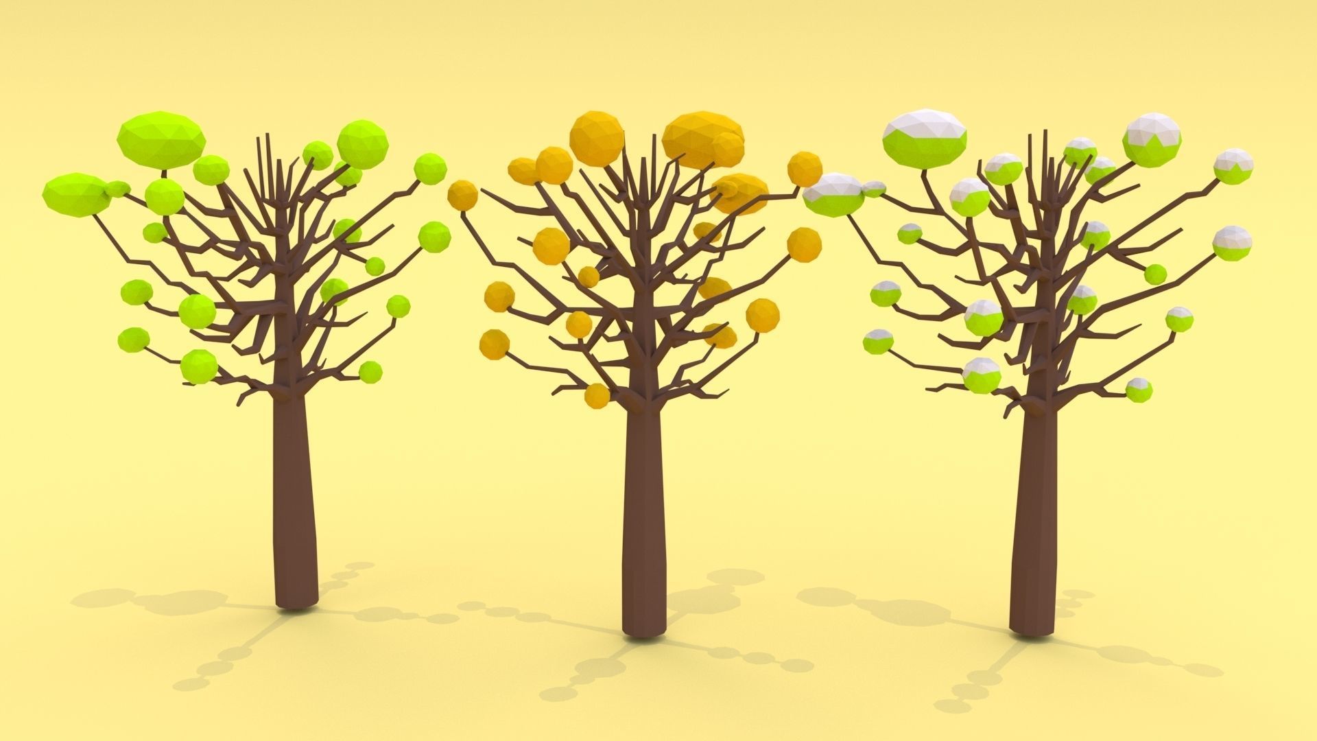 Trees Pack - 03 Low-poly 3D model_13