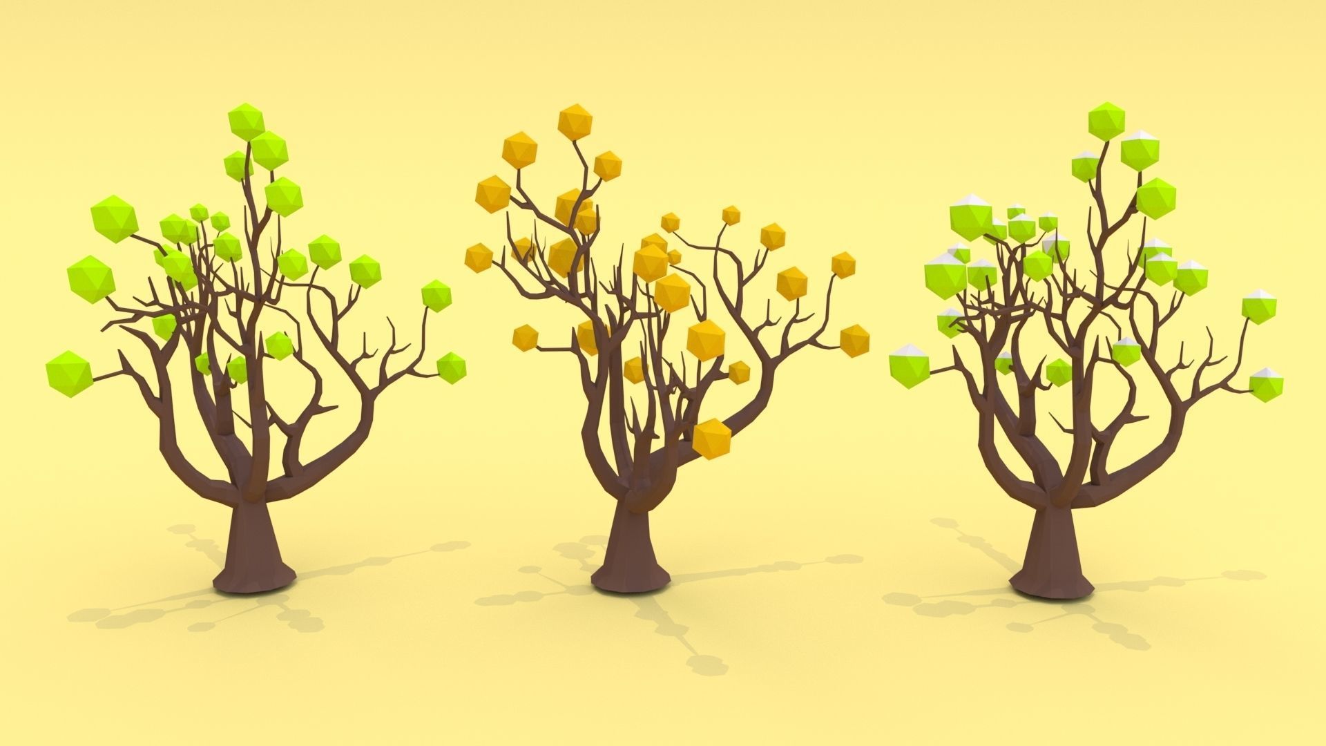 Trees Pack - 03 Low-poly 3D model_5