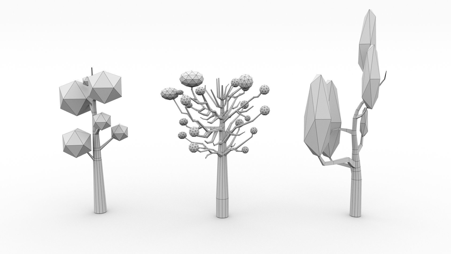Trees Pack - 03 Low-poly 3D model_36