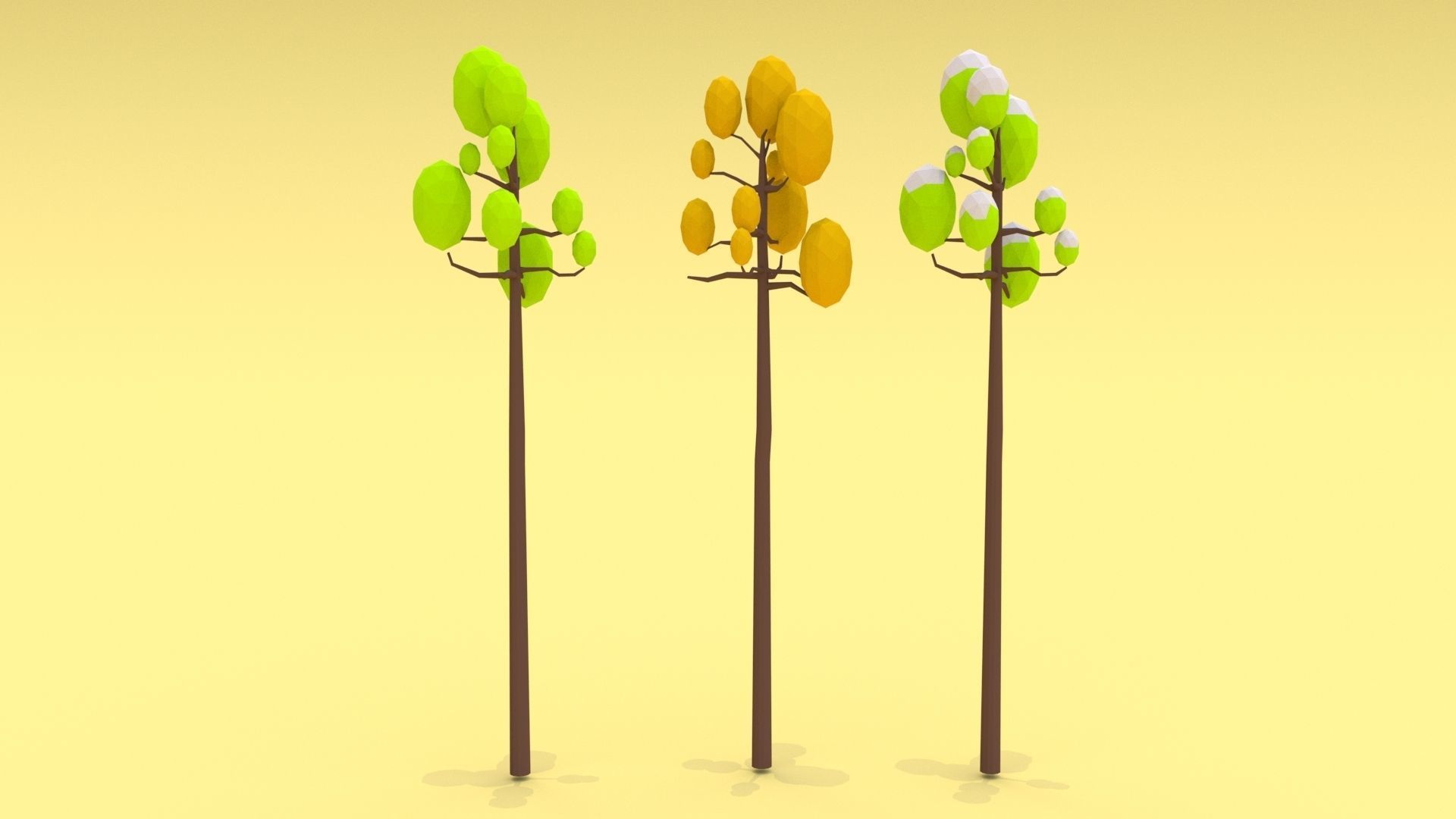 Trees Pack - 03 Low-poly 3D model_16