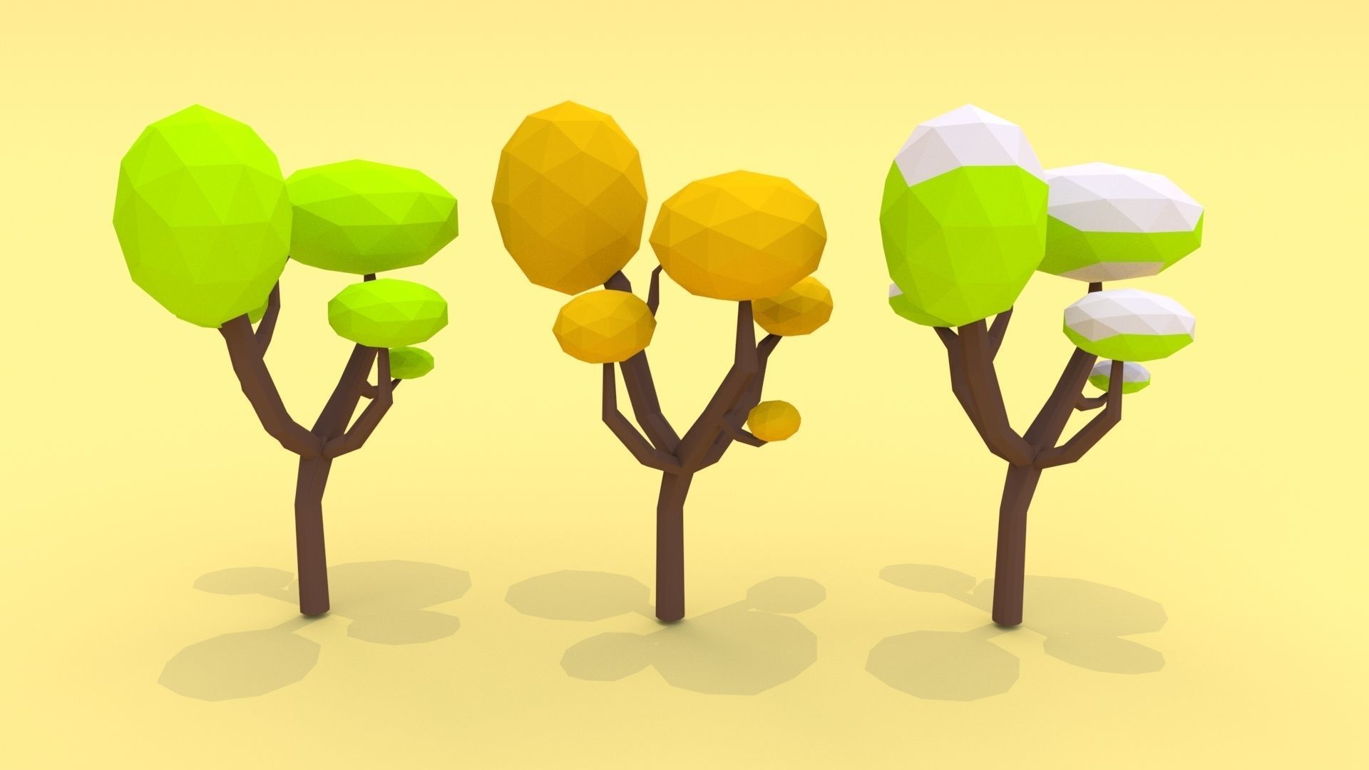 Trees Pack - 03 Low-poly 3D model_6