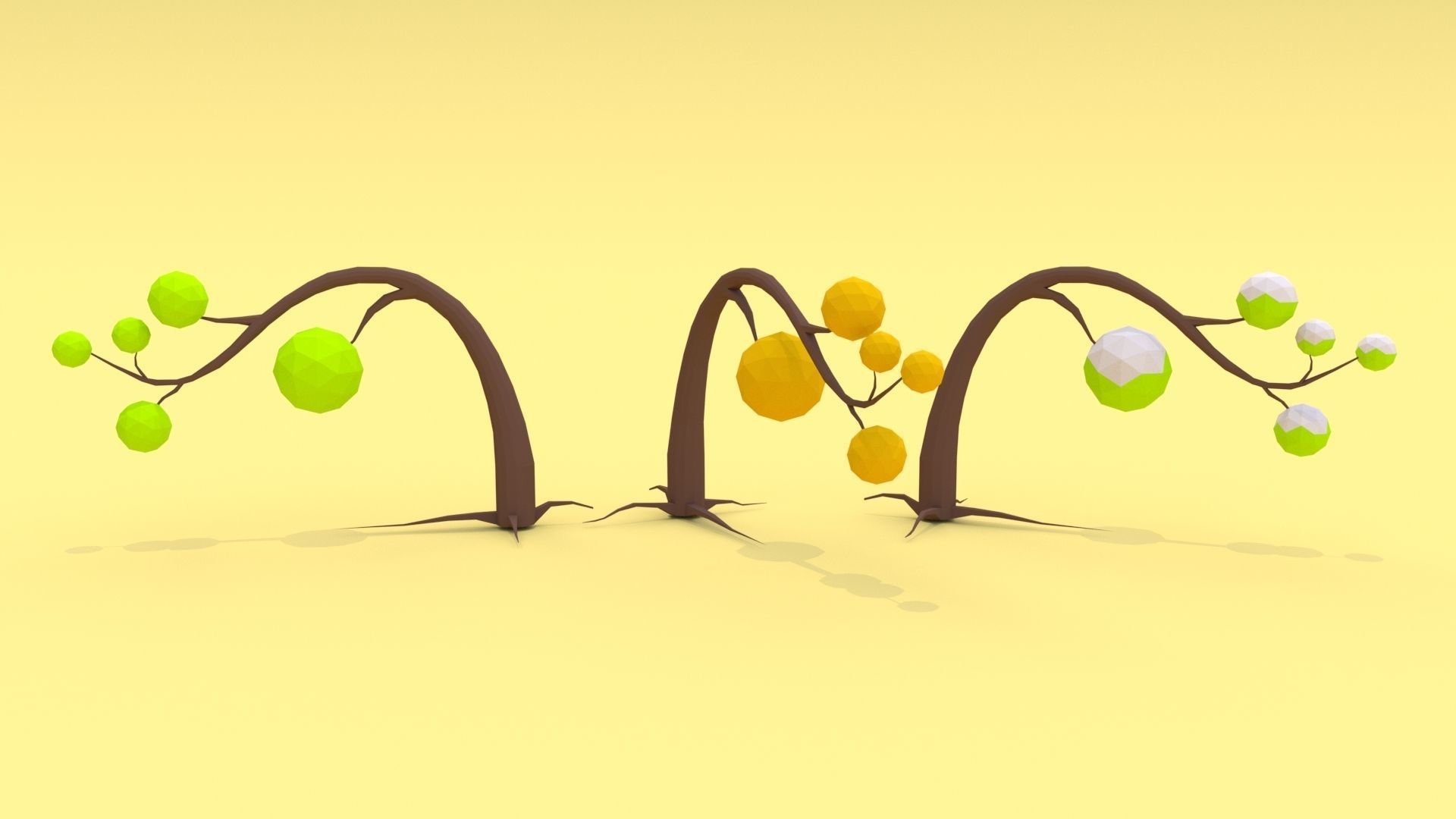 Trees Pack - 03 Low-poly 3D model_8