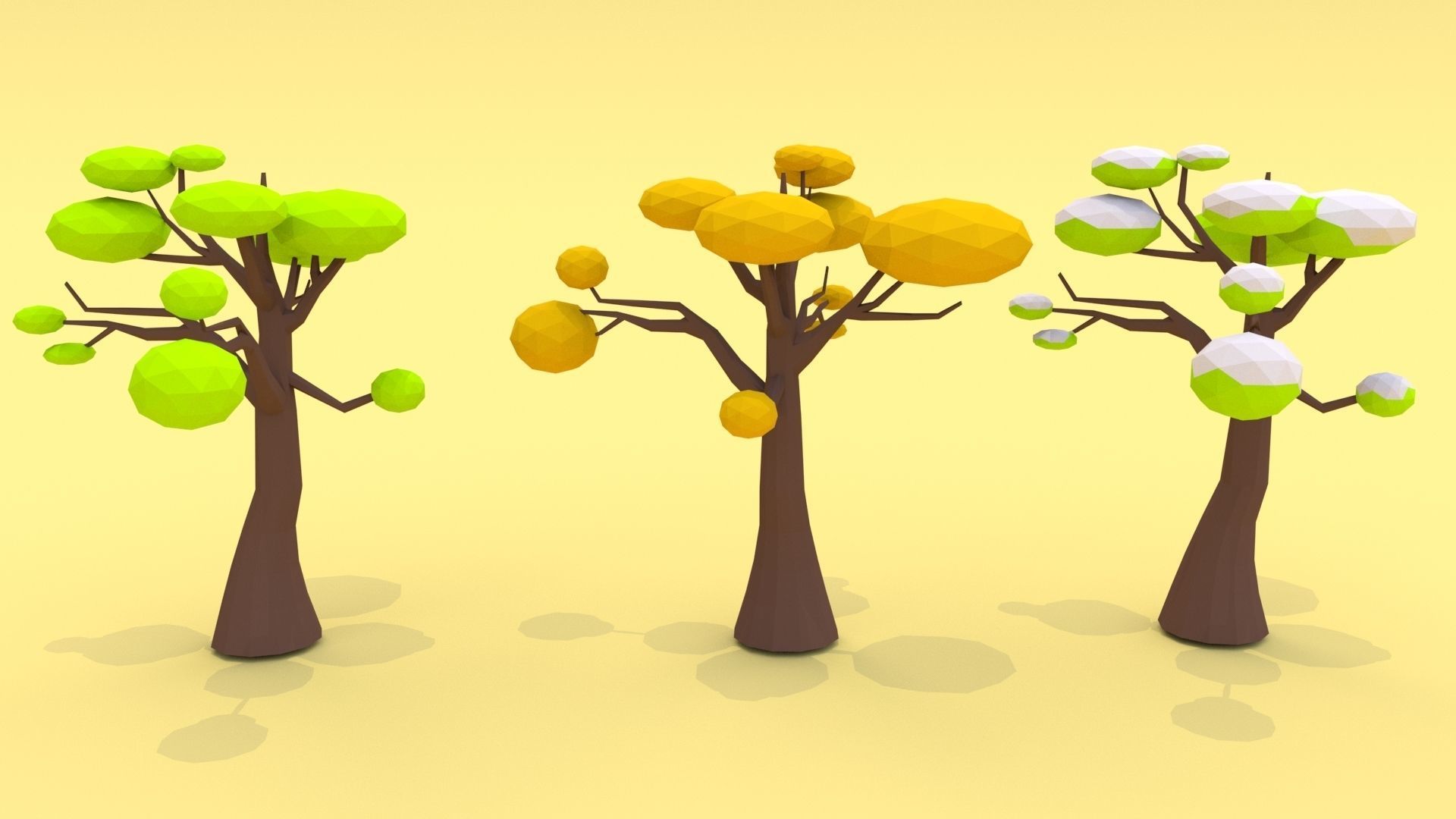 Trees Pack - 03 Low-poly 3D model_20