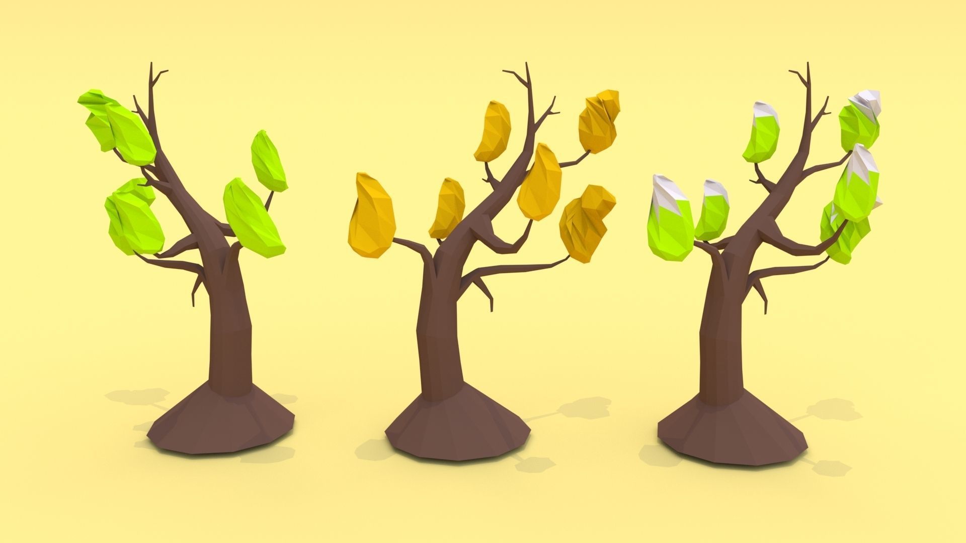 Trees Pack - 03 Low-poly 3D model_4