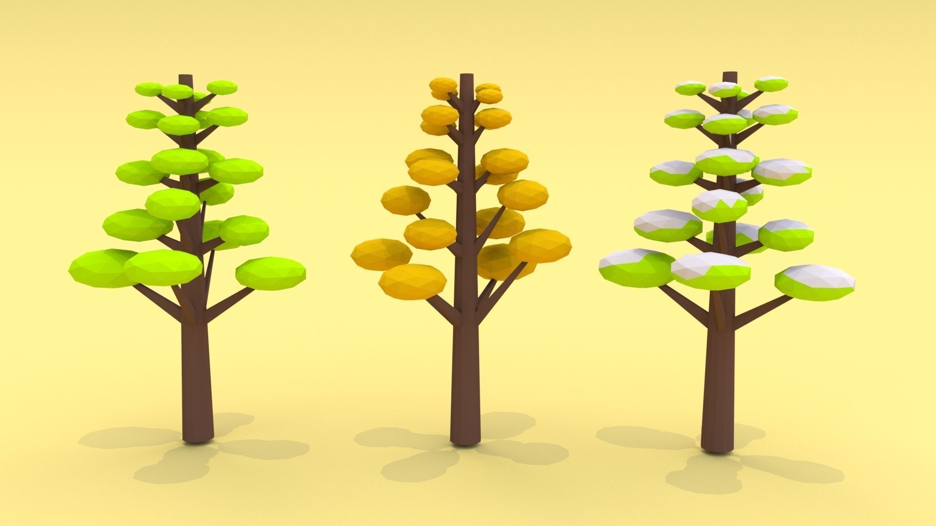 Trees Pack - 03 Low-poly 3D model_19