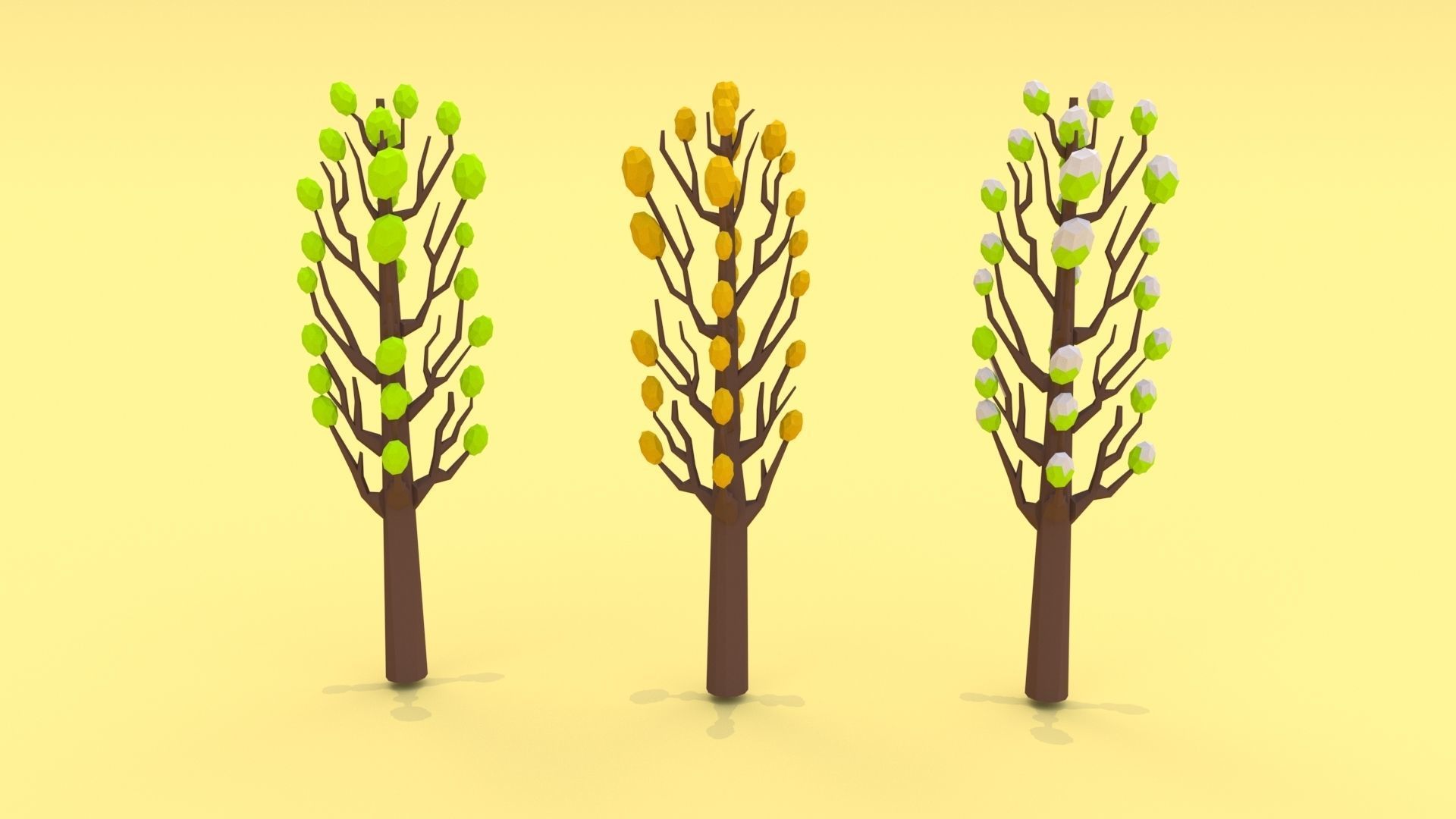 Trees Pack - 03 Low-poly 3D model_9