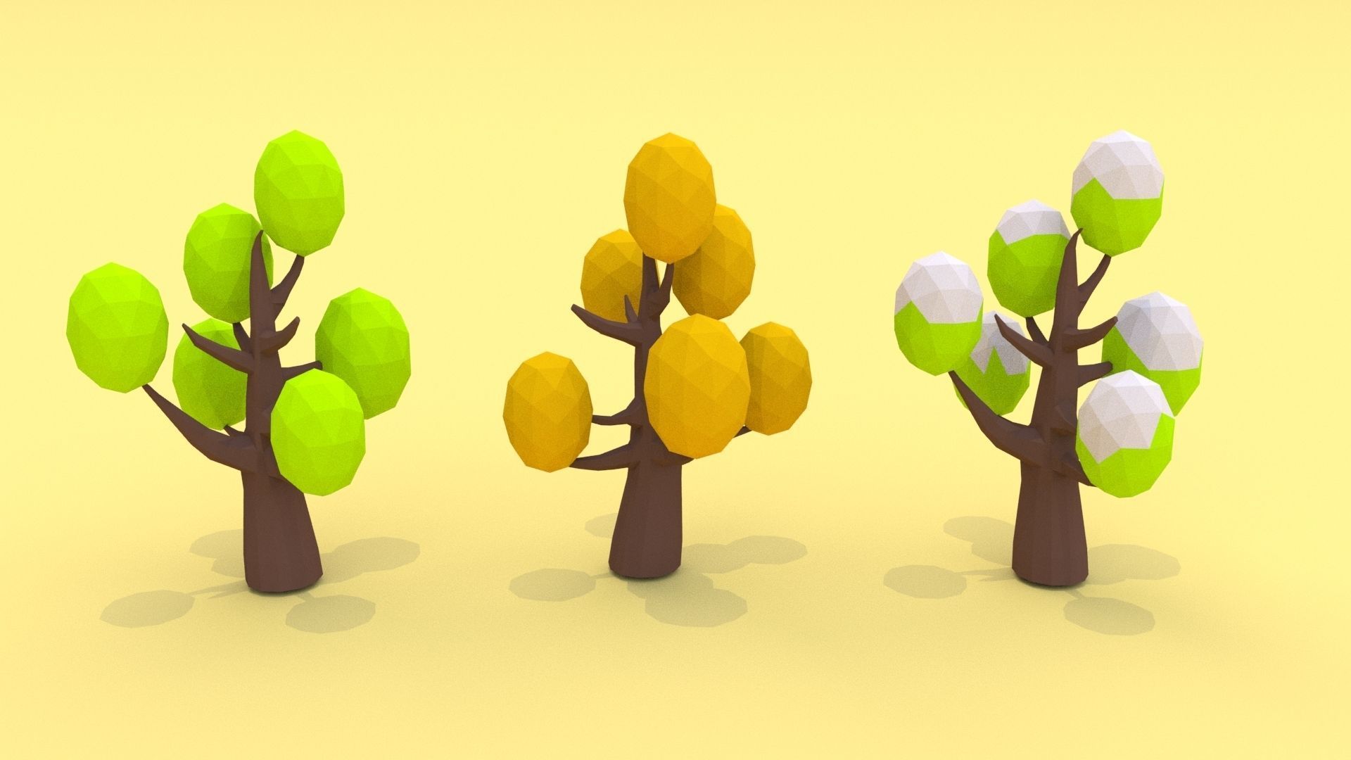 Trees Pack - 03 Low-poly 3D model_22