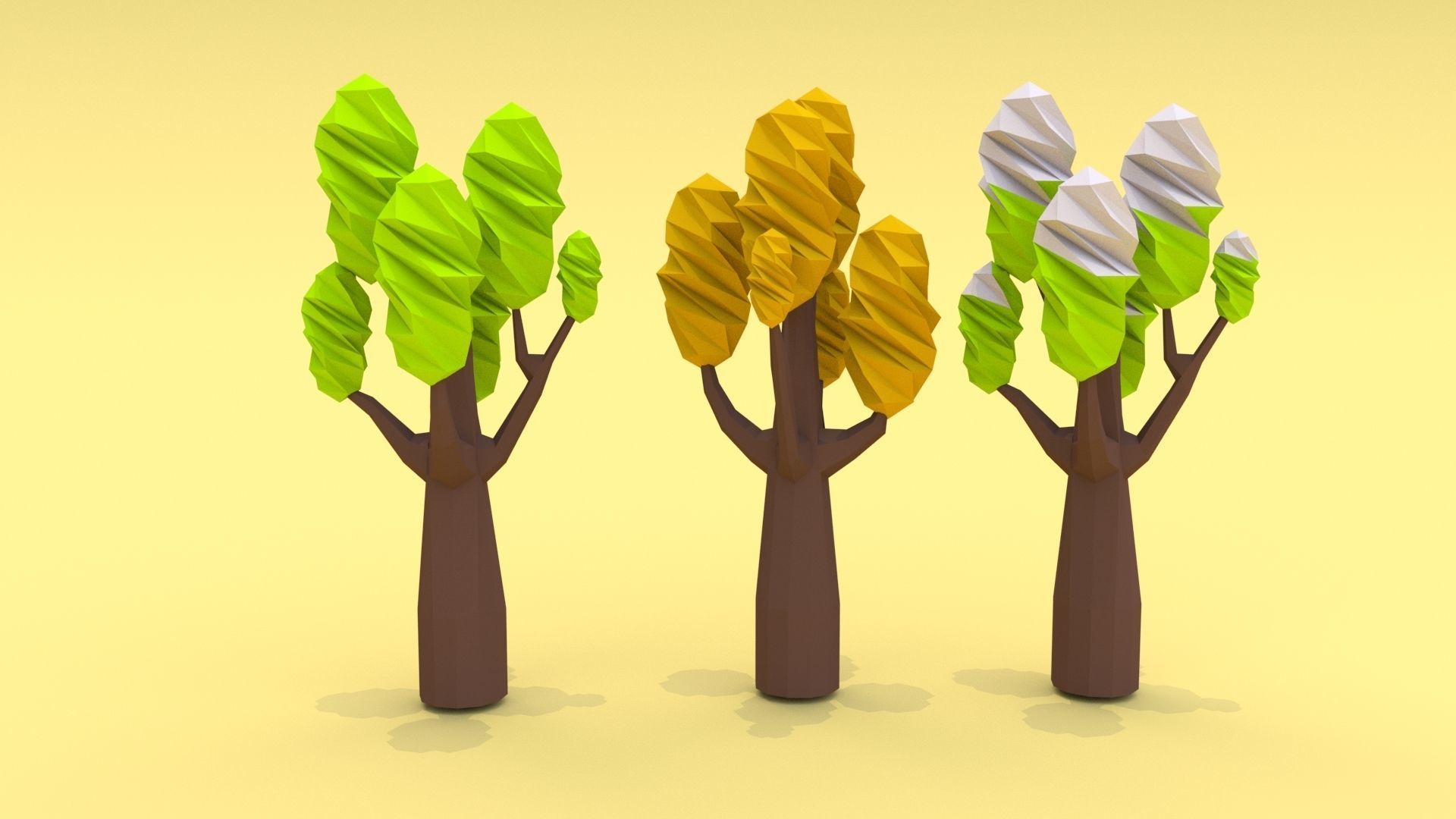 Trees Pack - 03 Low-poly 3D model_21
