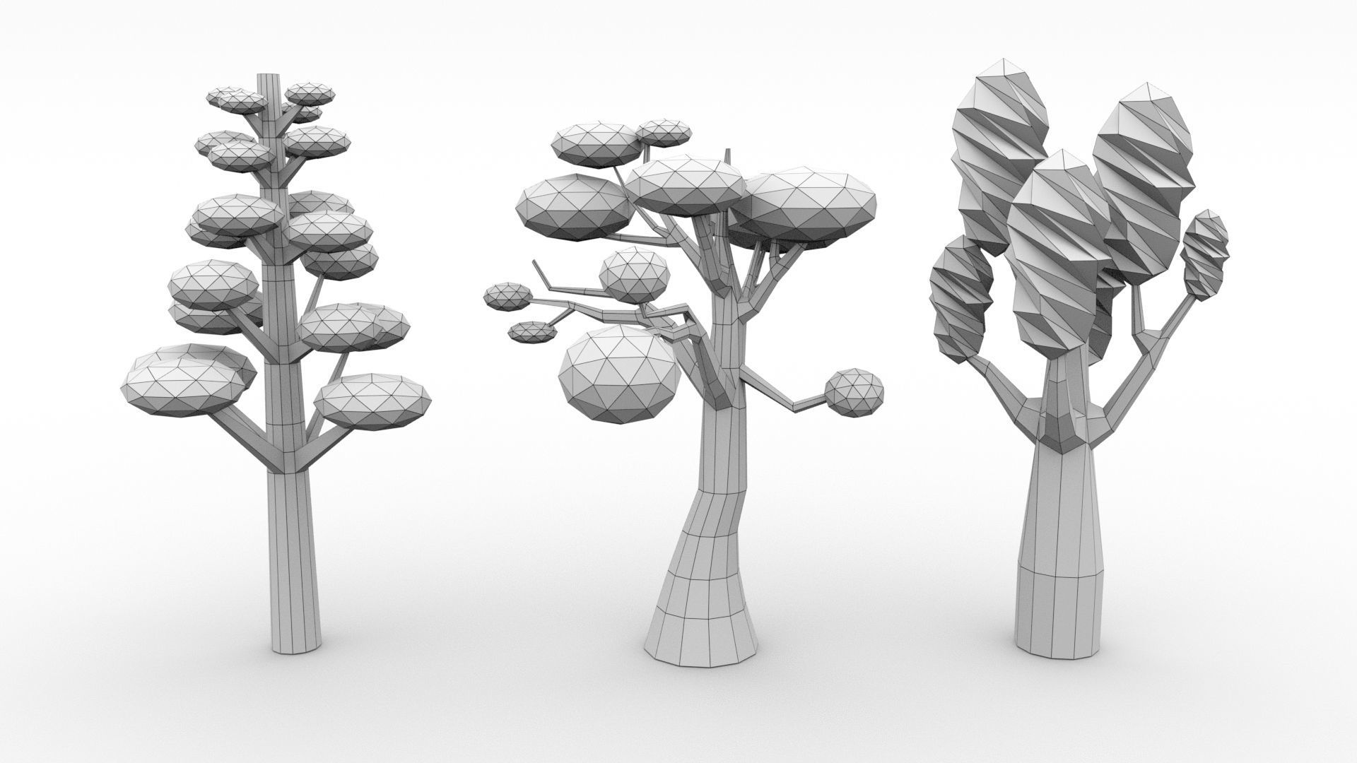 Trees Pack - 03 Low-poly 3D model_31