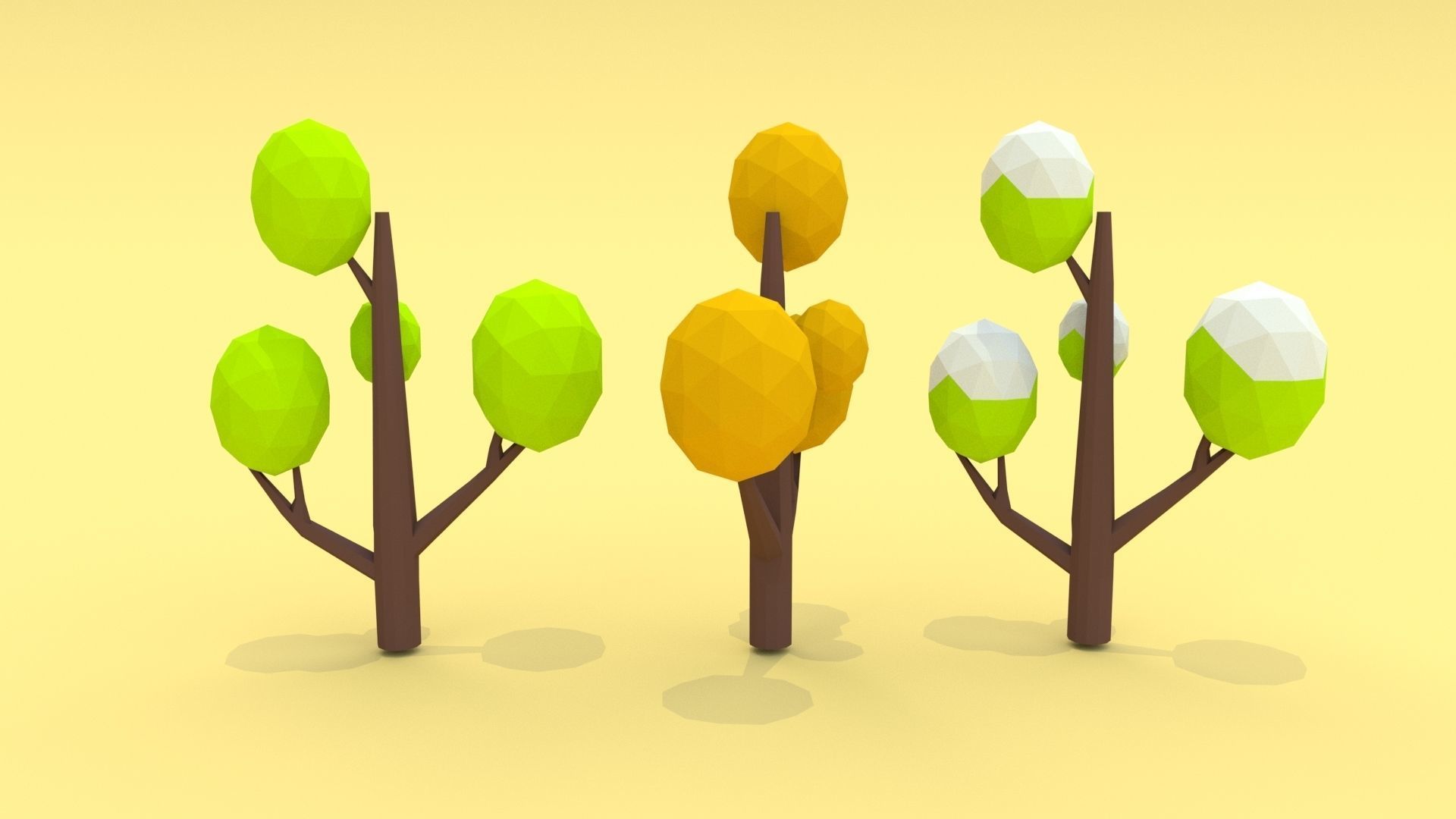 Trees Pack - 03 Low-poly 3D model_18