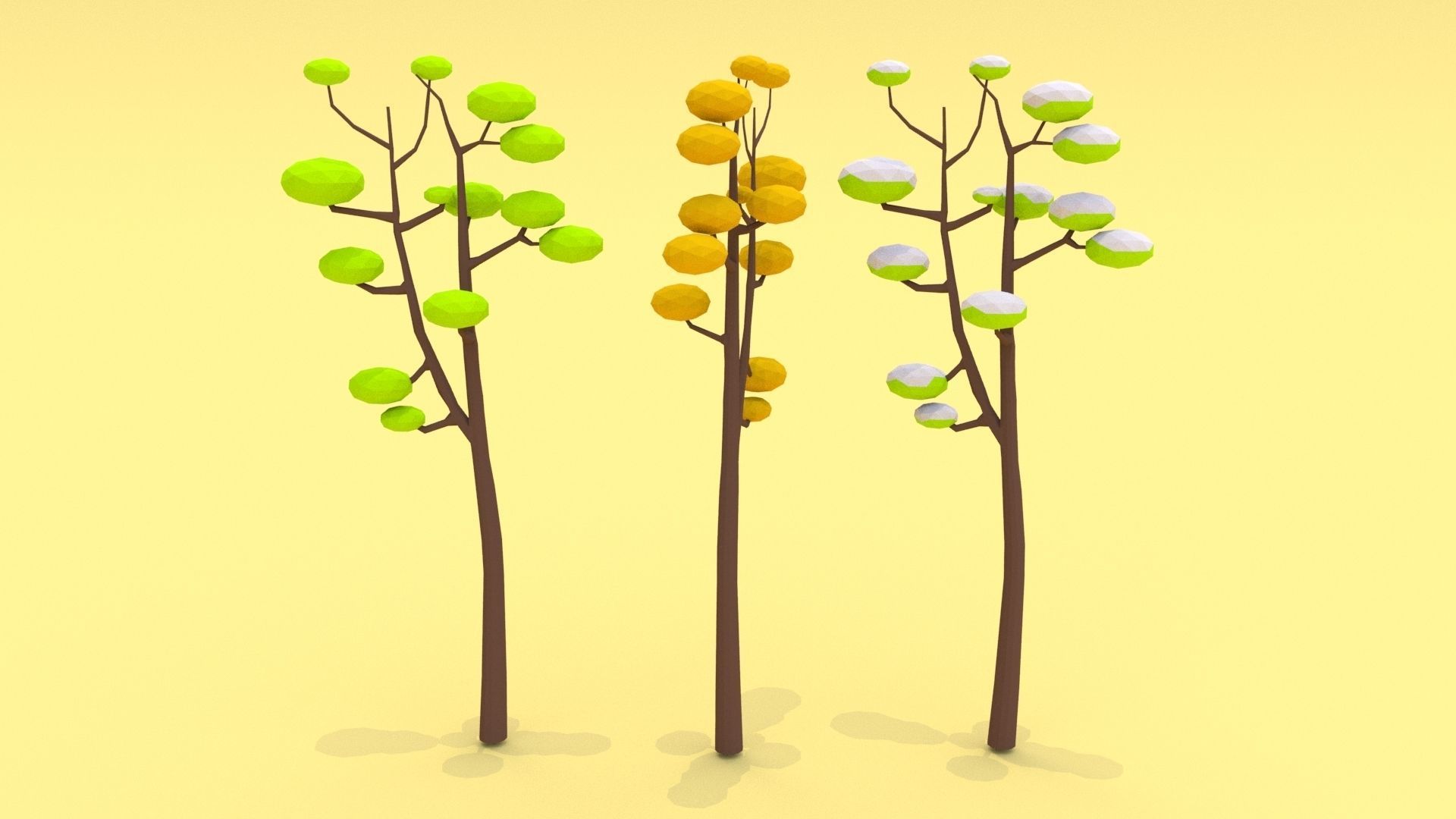 Trees Pack - 03 Low-poly 3D model_23