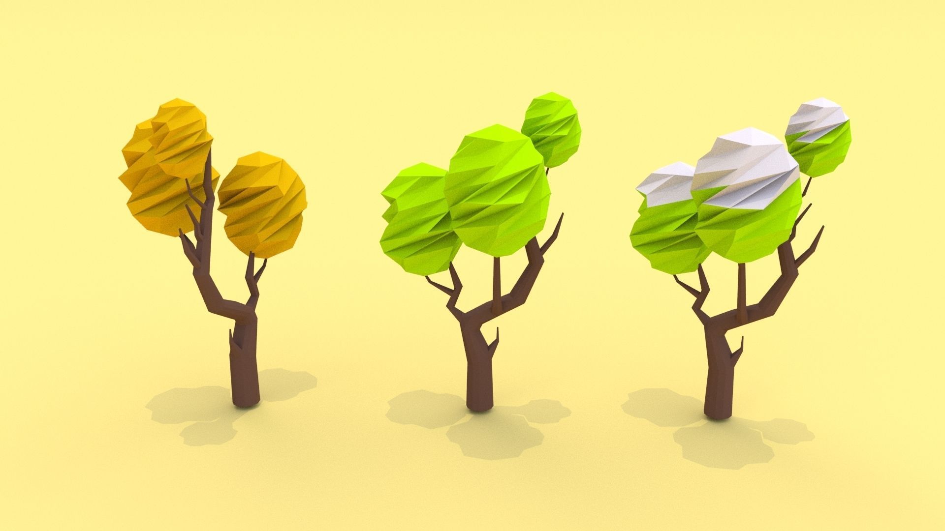 Trees Pack - 03 Low-poly 3D model_28