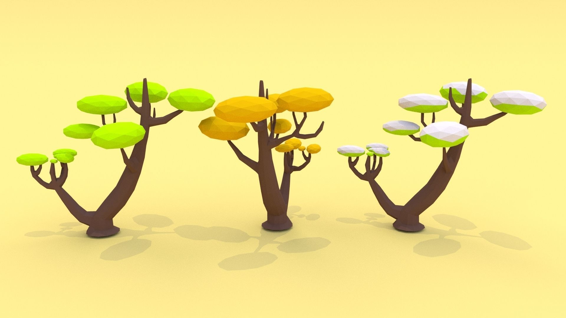 Trees Pack - 03 Low-poly 3D model_24