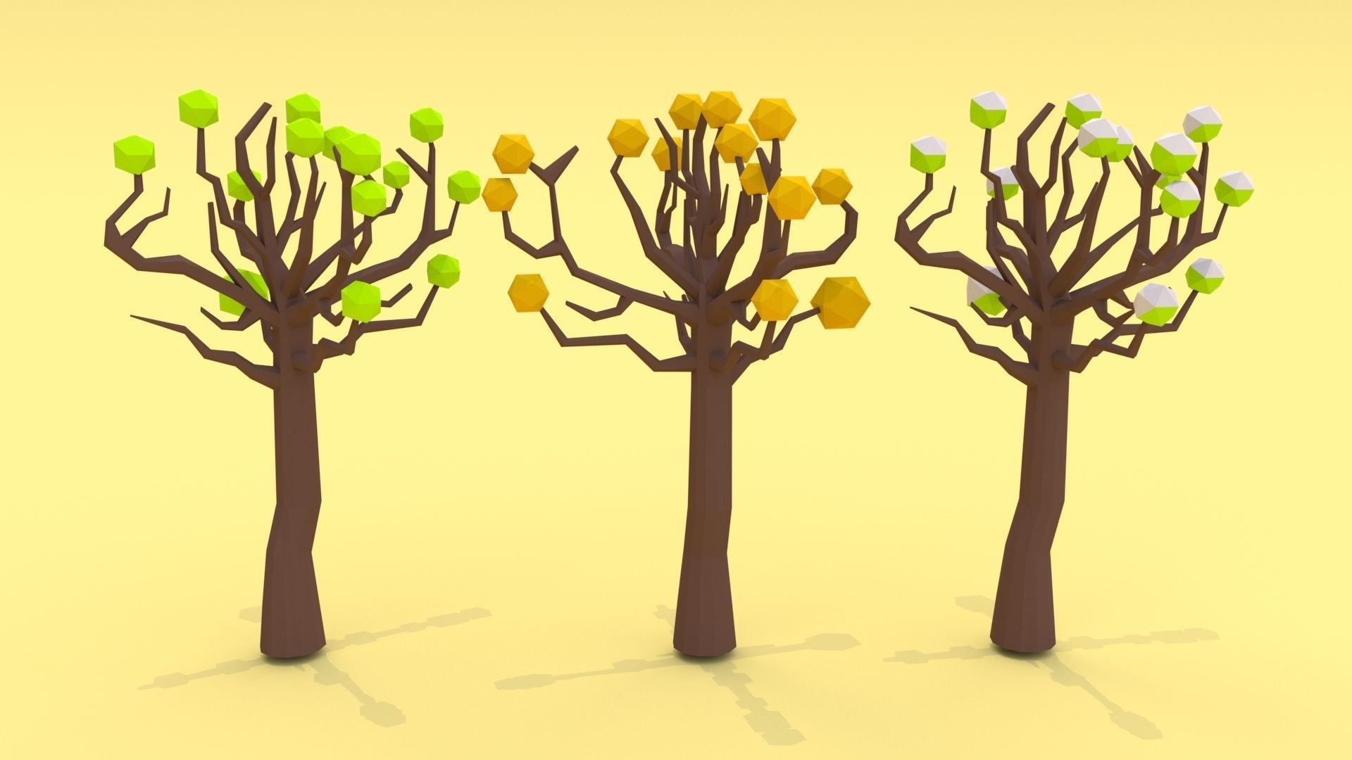 Trees Pack - 03 Low-poly 3D model_11