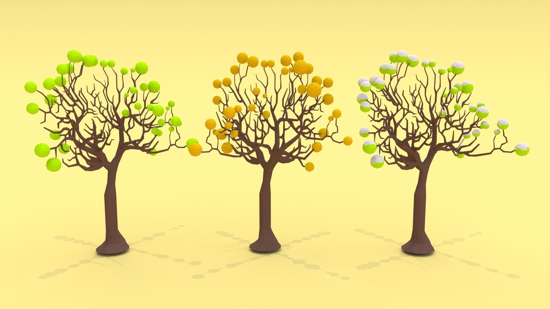 Trees Pack - 03 Low-poly 3D model_7