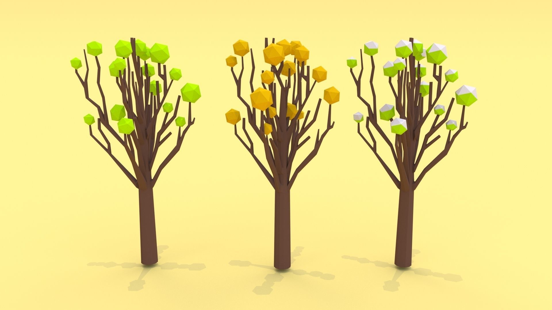 Trees Pack - 03 Low-poly 3D model_15