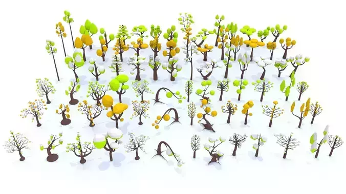Trees Pack - 03 Low-poly 3D model