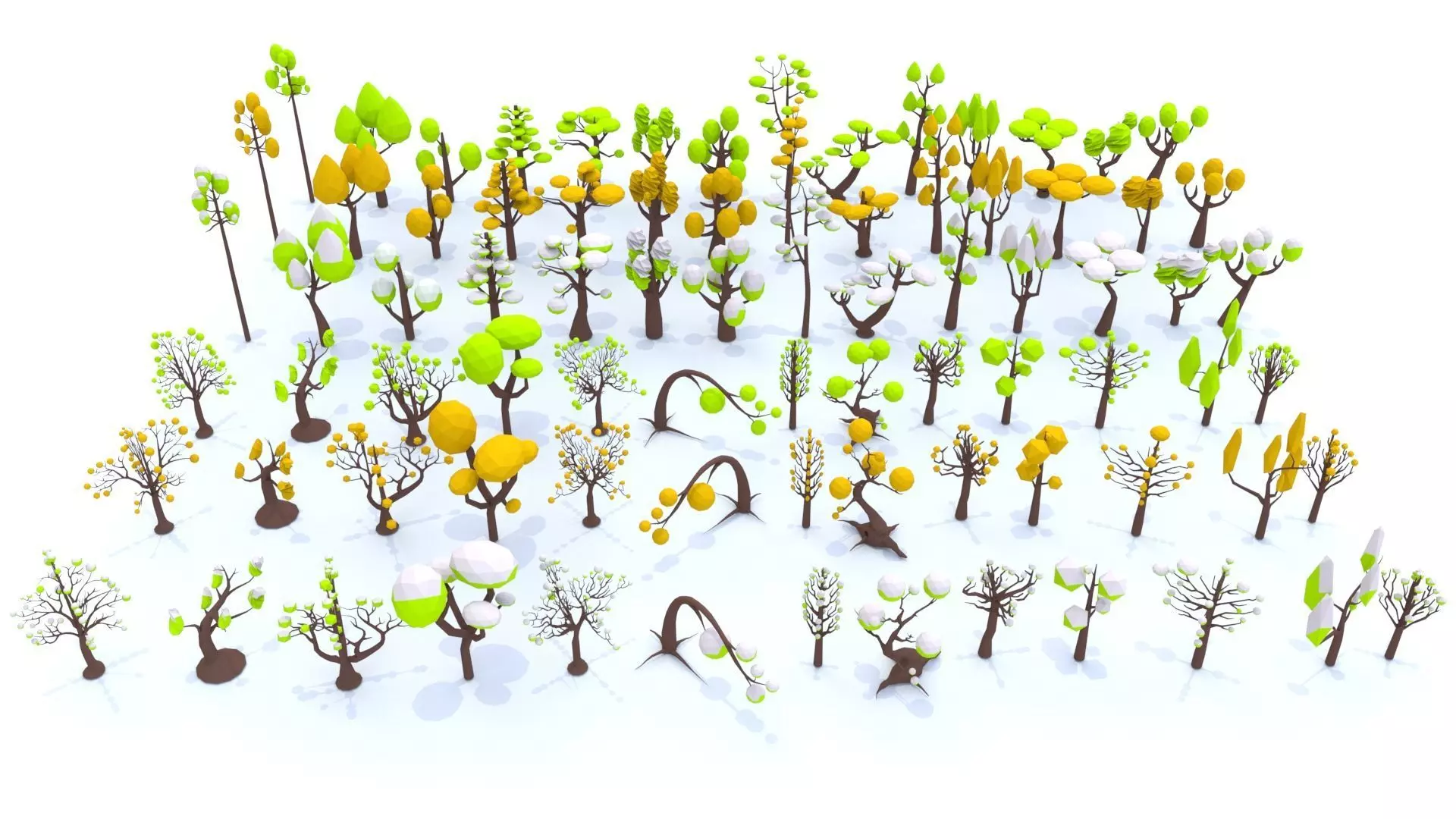 Trees Pack - 03 Low-poly 3D model_0