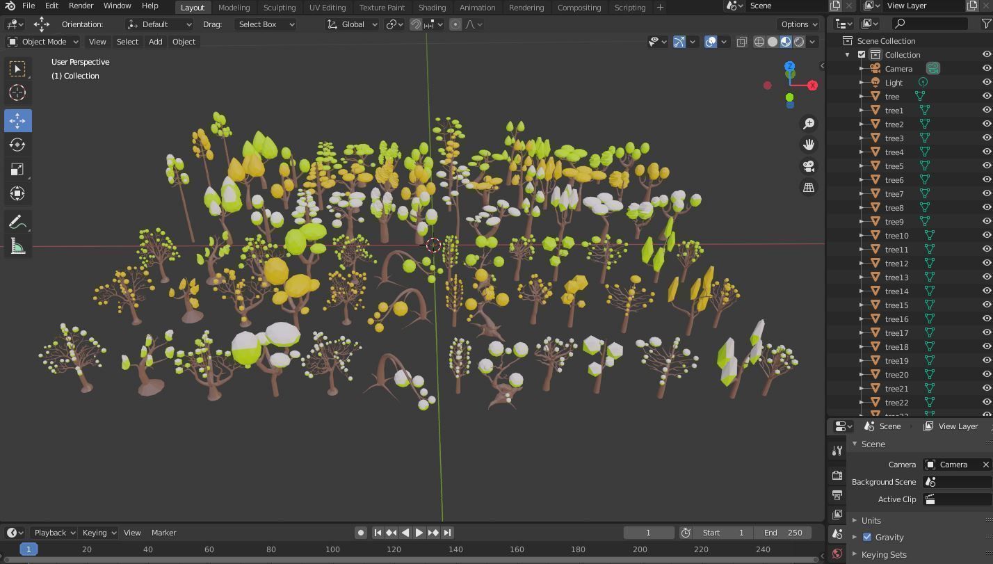 Trees Pack - 03 Low-poly 3D model_40