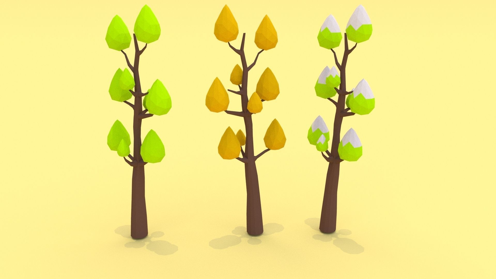 Trees Pack - 03 Low-poly 3D model_25