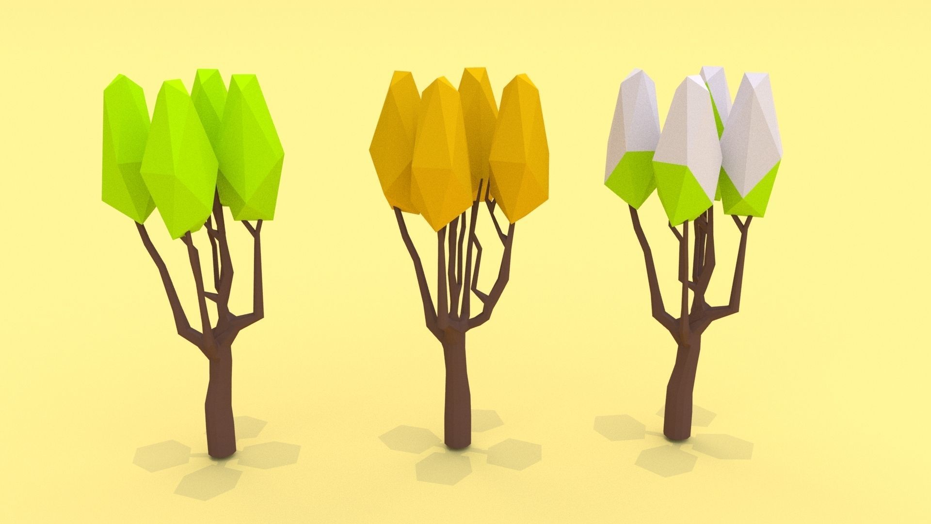 Trees Pack - 03 Low-poly 3D model_26