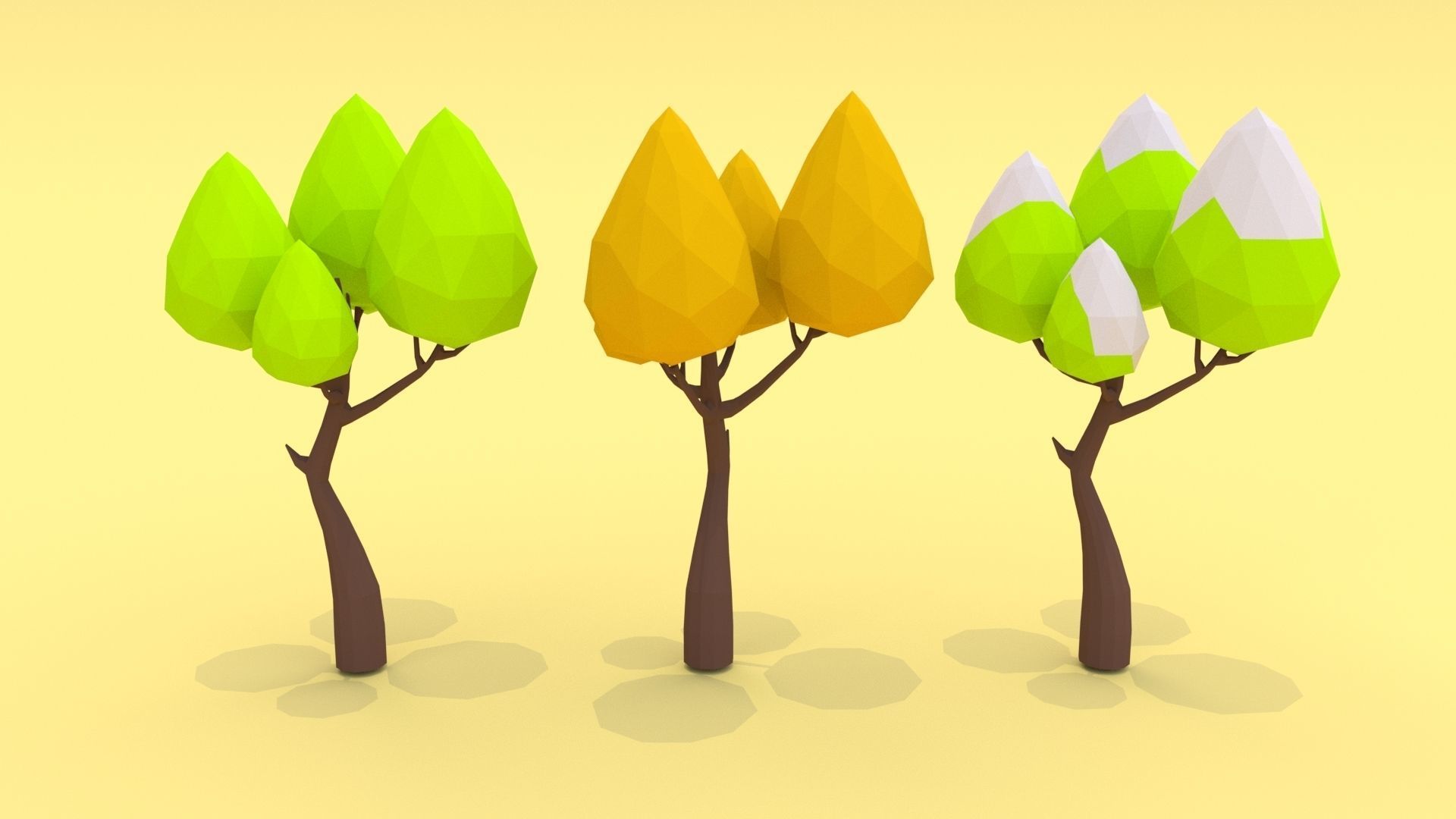 Trees Pack - 03 Low-poly 3D model_17