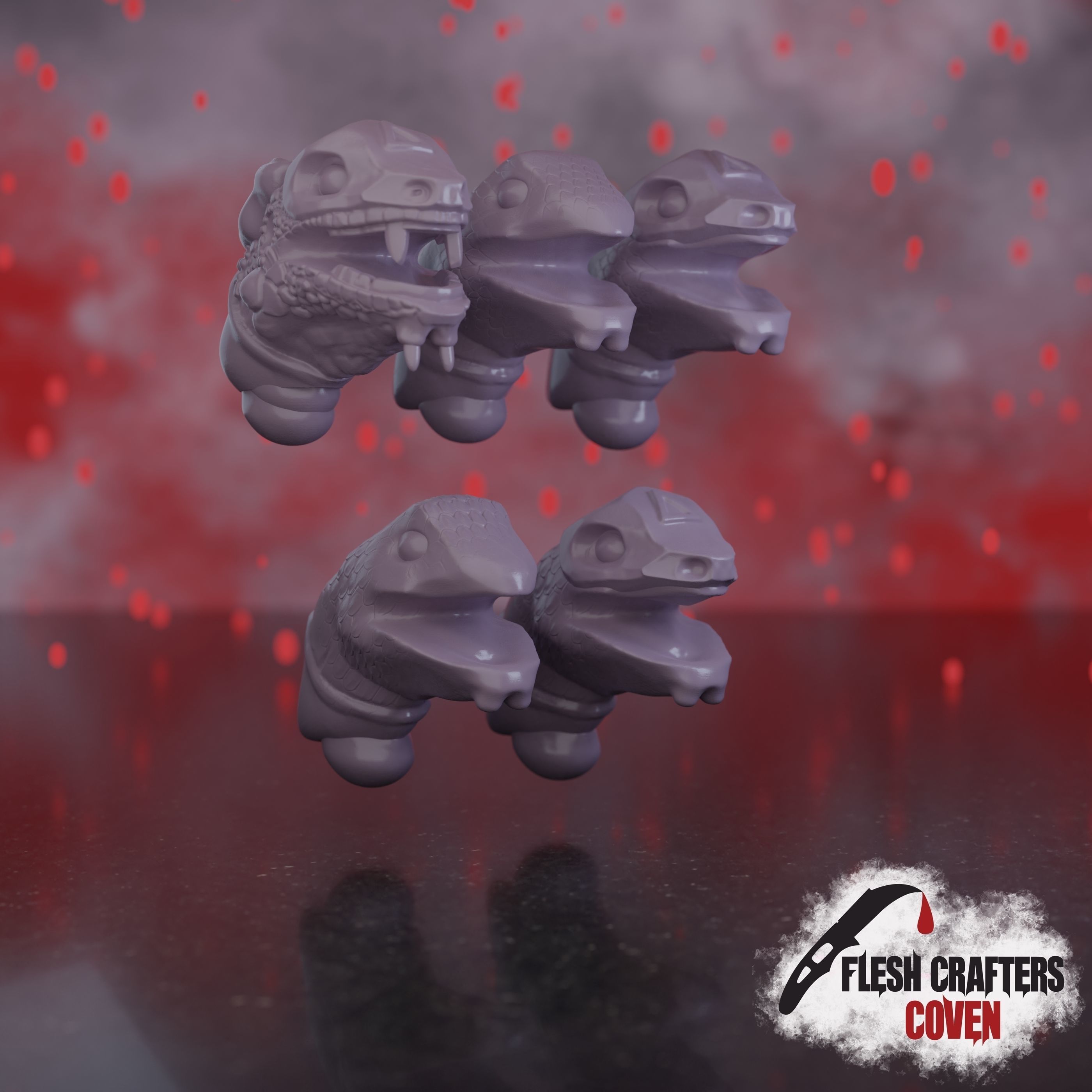 Nosferii - Lamia Heads 3D print model_4