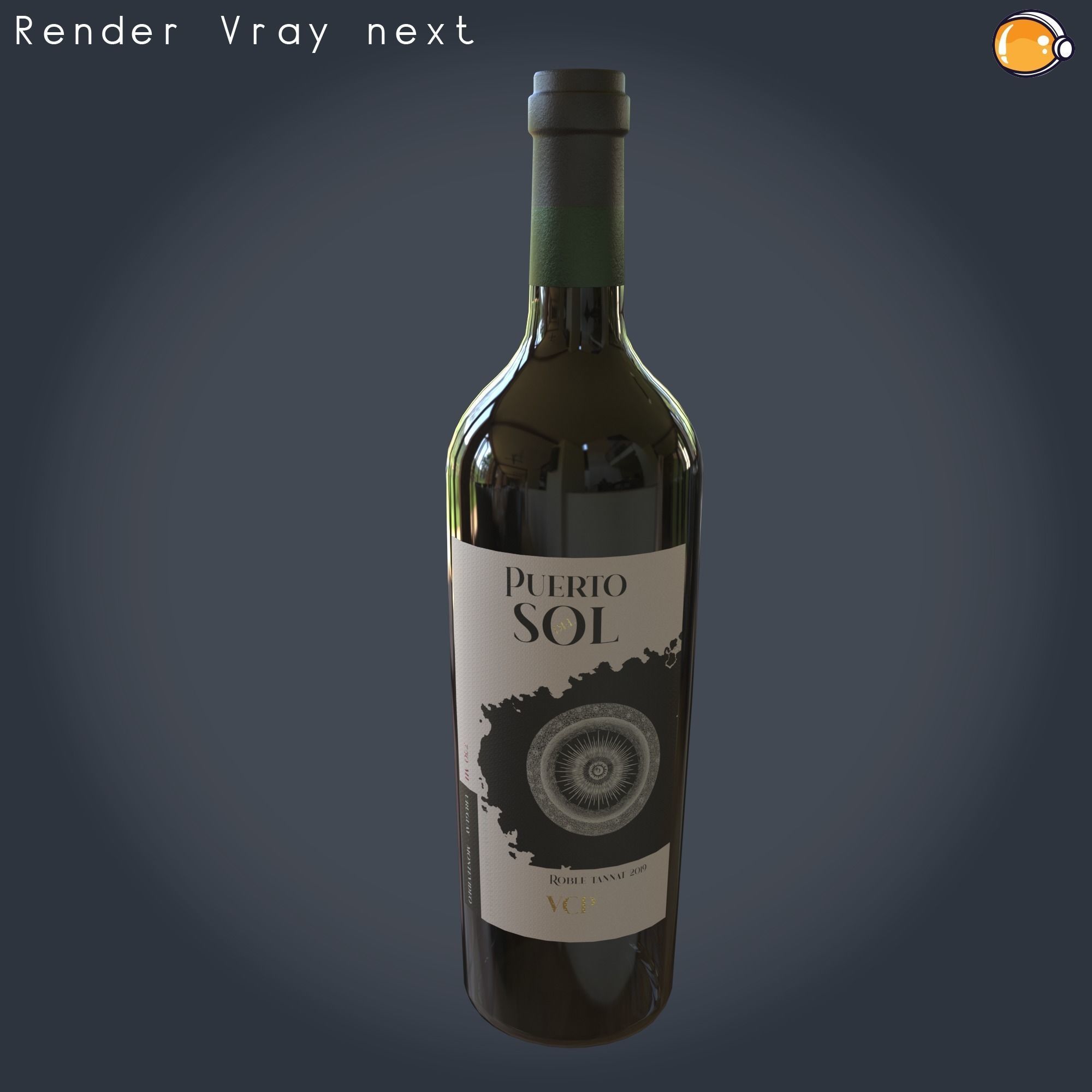 Wine Bottle 2 Scene Fill Var 4  3D model 3D model_3