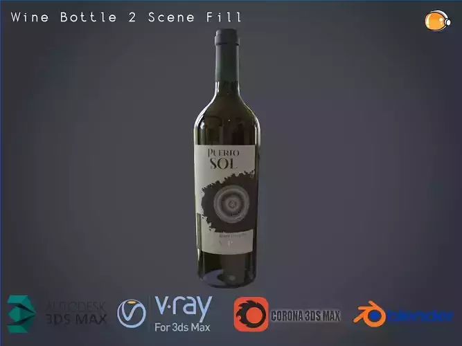 Wine Bottle 2 Scene Fill Var 4  3D model