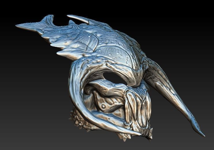 Predator minotaur Bio mask 3D model_1