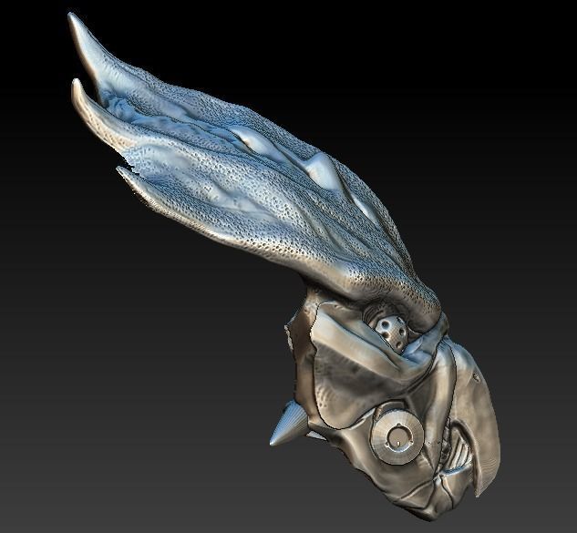 Predator Hawk bio mask 3D model_2