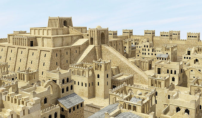 Iraq Sumerian City Ziggurat Temple Low-poly 3D model