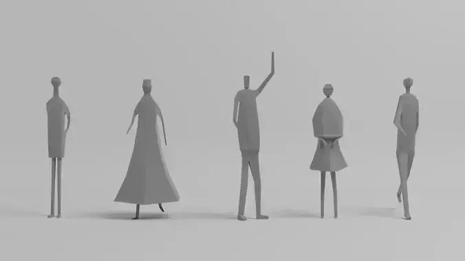 Low poly people - Sanaa human 3D Low-poly 3D model