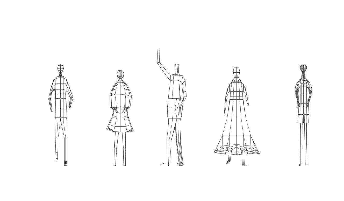 Low poly people - Sanaa human 3D Low-poly 3D model_3