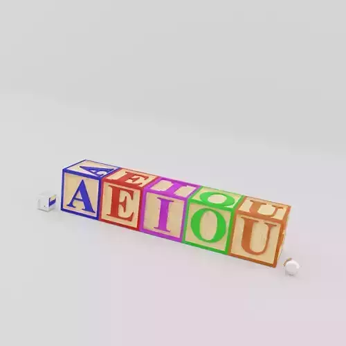 Kids Letter Blocks - Vowel Letters 