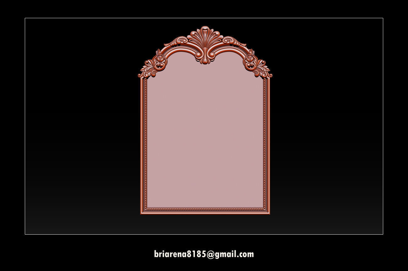 3D Frame - Wood Carving STL Model for CNC Router 3D print model_2