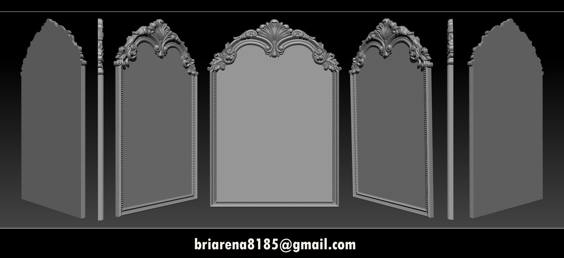 3D Frame - Wood Carving STL Model for CNC Router 3D print model_1