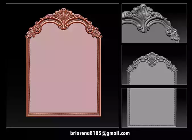 3D Frame - Wood Carving STL Model for CNC Router 3D print model