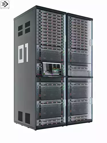 Server rack with servers Low-poly 3D model